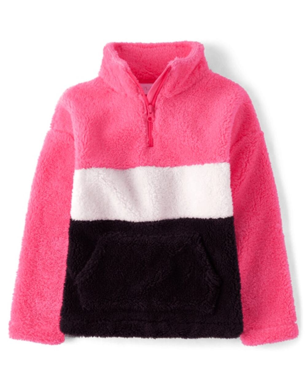 The Children's Place Girls Sherpa Fleece Quarter Zip Sweatshirt Size Medium 7/8